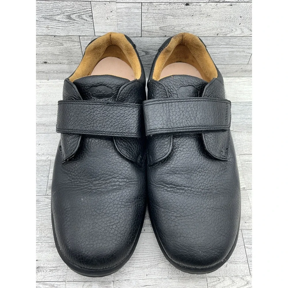 Dr. Comfort Shoes‎ Mens Size 12 Wide Black Leather Hook Loop Orthopedic Diabetic